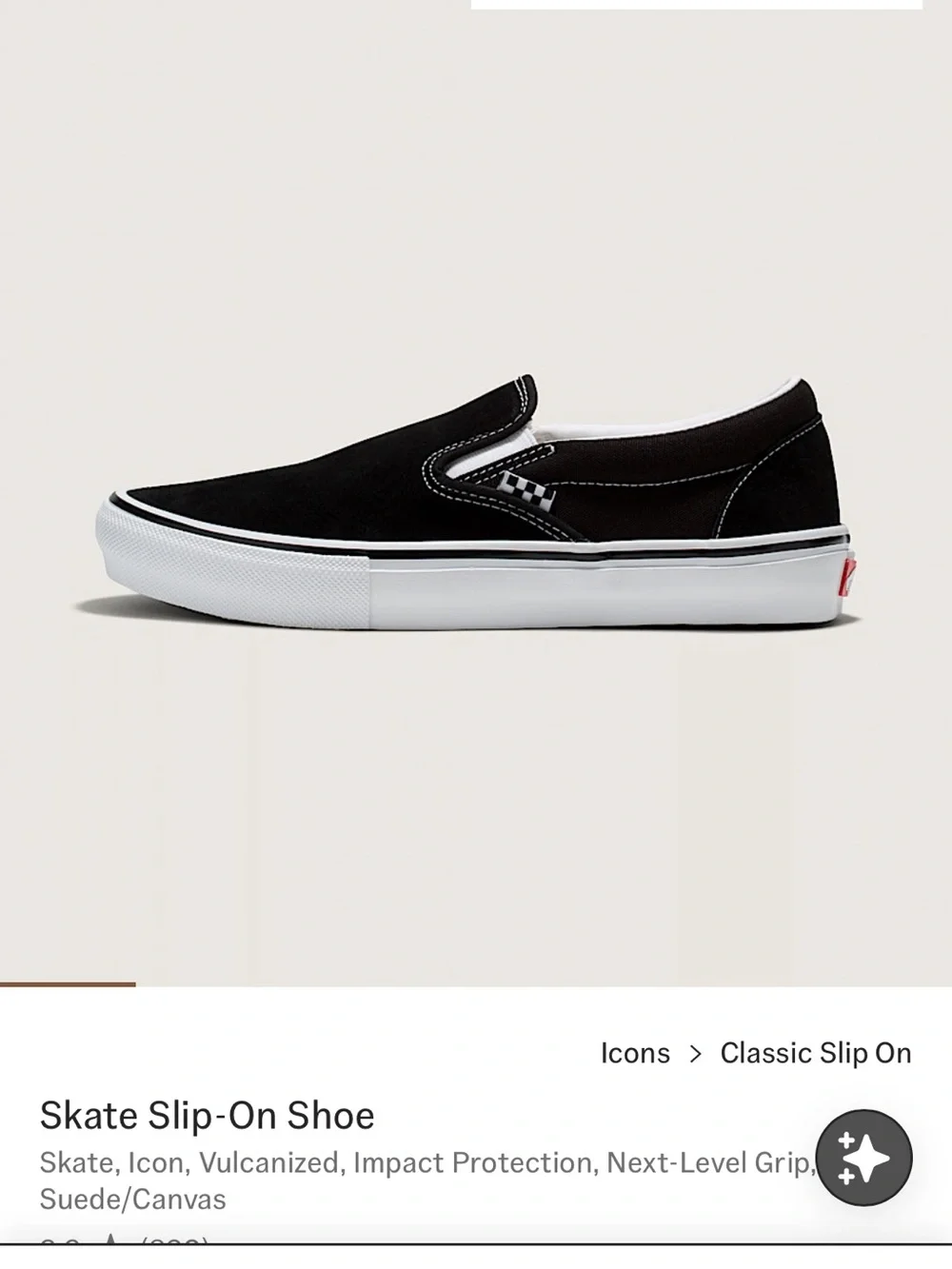 Vans Classic Pop Cush Slip-On Skate Shoe - Black/White
